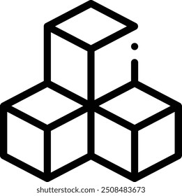 cubes icon. Thin Linear Style Design Isolated On White Background