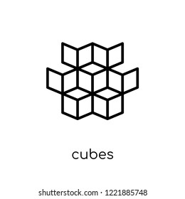 cubes icon. Trendy modern flat linear vector cubes icon on white background from thin line Geometry collection, outline vector illustration