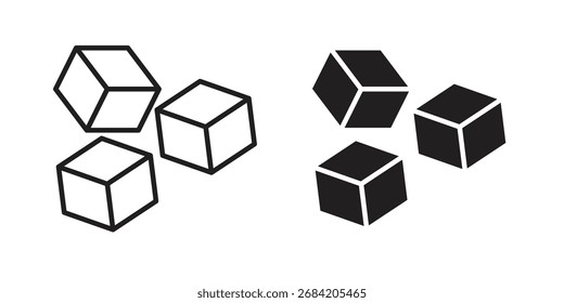 Cubes icon for web designs. outline and clipart icons set