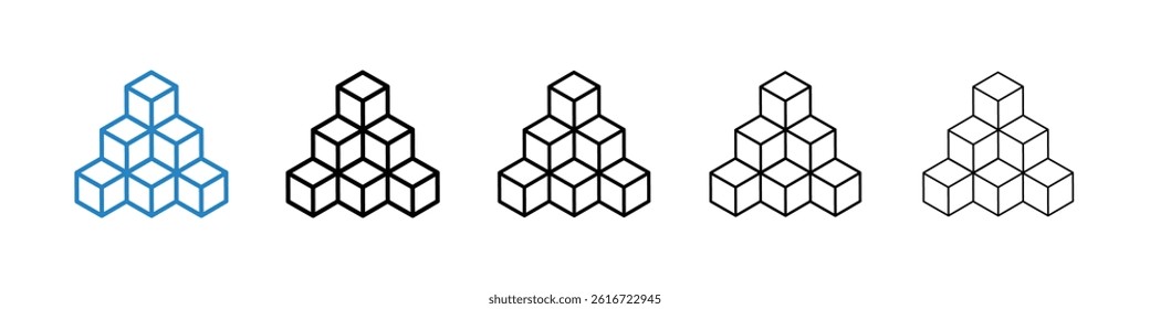 Cubes icons collection vectors for web ui