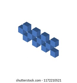 Cubes isometric left top view 3D icon