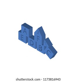 Cubes isometric left top view 3D icon