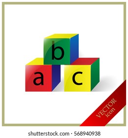 cubes with the letters, vector