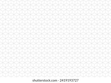 Cubes line geometric abstract grid seamless pattern. Vector