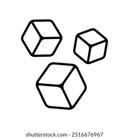 Cubes line icon isolated on white background.