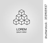 cubes lines logo design concept, vector logo template