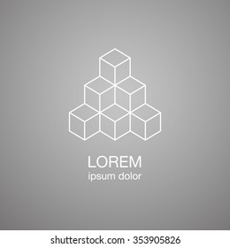 cubes lines logo design concept, vector logo template