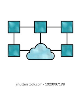 cubes network isolated icon