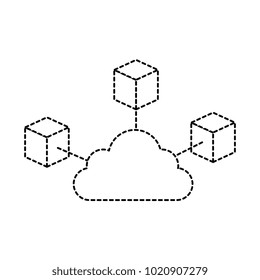 cubes network isolated icon