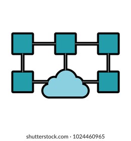 cubes network isolated icon