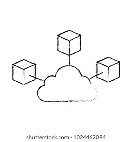 cubes network isolated icon