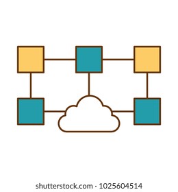 cubes network isolated icon