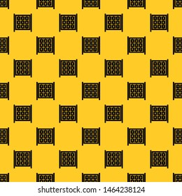 Cubes with numbers on playground pattern seamless vector repeat geometric yellow for any design