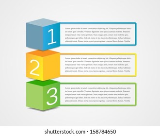 Cubes  options banner. Vector illustration. 