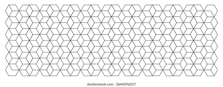 Cubes pattern background vector illustration, background hexagon pattern, Cubic hexagon texture, Rhombus mesh background, Seamless geometric pattern,  geometry grid graphic deco hexagon pattern.