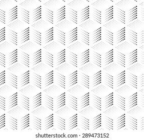 Cubes of Points Seamless Background - Monochrome Illustration with Pattern in Swatches