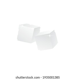 Cubes of raffinated sugar isolated sweet food realistic icon. Vector cubes of sugar, tasty sweet food. Sweeting product, tasty nutritious calorie bricks. White sweetener, blocks of palm or beet sugar