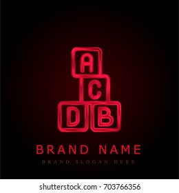 Cubes red chromium metallic logo