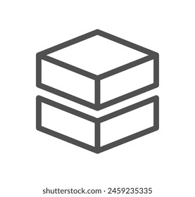 Cubes related icon outline and linear vector.