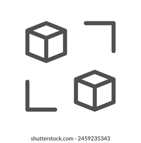 Cubes related icon outline and linear vector.