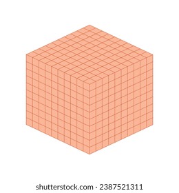 Cubes represent thousands. Learning about base ten blocks. Flats longs squares in mathematics. Scientific resources for teachers and students. Vector illustration.
