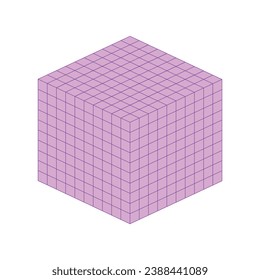 Cubes represent thousands. Learning about base ten blocks. Flats longs squares in mathematics. Scientific resources for teachers and students. Vector illustration.