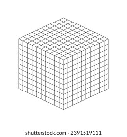 Los cubos representan miles. Aprendiendo sobre la base de diez bloques. Las latas ansían cuadrados en matemáticas. Recursos científicos para profesores y estudiantes. Ilustración vectorial.