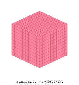 Cubes represent thousands. Learning about base ten blocks. Flats longs squares in mathematics. Scientific resources for teachers and students. Vector illustration.