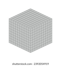 Cubes represent thousands. Learning about base ten blocks. Flats longs squares in mathematics. Scientific resources for teachers and students. Vector illustration.