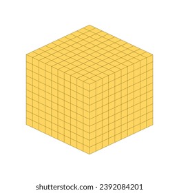 Cubes represent thousands. Learning about base ten blocks. Flats longs squares in mathematics. Scientific resources for teachers and students. Vector illustration.