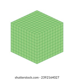 Cubes represent thousands. Learning about base ten blocks. Flats longs squares in mathematics. Scientific resources for teachers and students. Vector illustration.