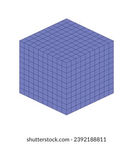 Cubes represent thousands. Learning about base ten blocks. Flats longs squares in mathematics. Scientific resources for teachers and students. Vector illustration.