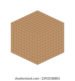 Cubes represent thousands. Learning about base ten blocks. Flats longs squares in mathematics. Scientific resources for teachers and students. Vector illustration.