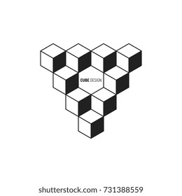 cubes in rows that makes a triangle shape. vector graphic for logo or other design