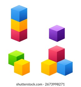 cubes set of children's blocks. Vector illustration