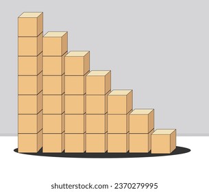 Cubes stacked growing step type: cubes, positivity, vector illustration design for graphics and prints. A motivational concept.