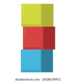 Cubes tower icon cartoon vector. Education playing. Game play dice