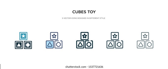 cubes toy icon in different style vector illustration. two colored and black cubes toy vector icons designed in filled, outline, line and stroke style can be used for web, mobile, ui