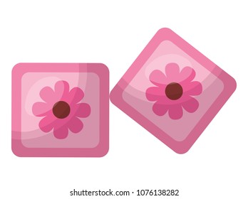 cubes toys of baby with flower icon