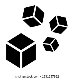 Cubes vector icon. ice illustration symbol. box sign or logo.