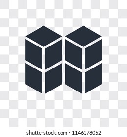 Cubes vector icon isolated on transparent background, Cubes logo concept