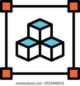 cubes Vector illustration on a transparent background. Premium quality symmbols. Line Color vector icons for concept and graphic design.