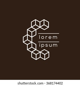 Cubes vector logo template (sign, symbol, emblem, ornament)
