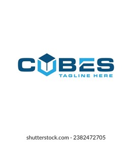 Cubes wordmark typografisches Logo Design modern und einfach Konzept
