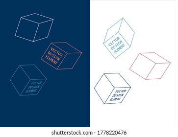 Cube-shaped graphic elements for individual design or landing page