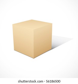 Cube-shaped Package Box. Vector illustration
