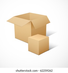 Cube-shaped Package Box. Vector illustration