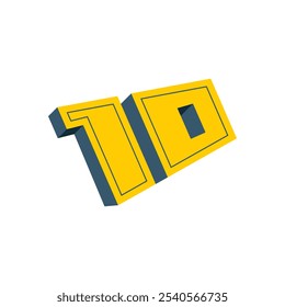 logotipo cúbico 10. número 10 conceito para negócios, educação, economia, tecnologia mundo. perspectiva número 10