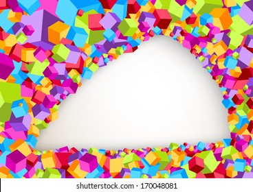 Cubic background - abstract layers. Vector illustration