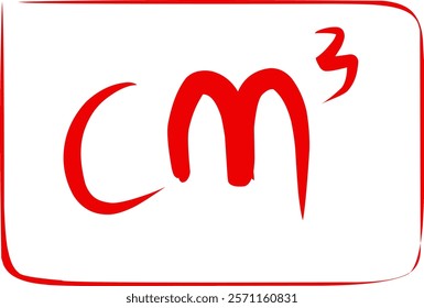 cubic centimeter mathematical symbol in Doodle style